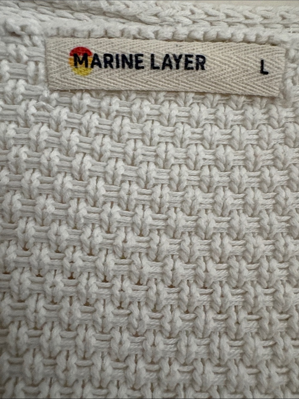 MARINE LAYER CATALINA KNIT OPEN CARDIGAN SWEATER 100% cotton Size Large - Picture 3 of 9